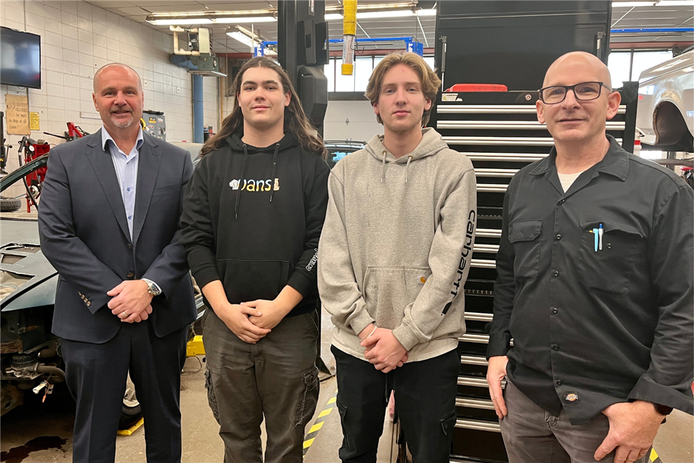 Chris Gioffre with instructor and two students.